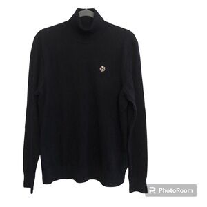 TED BAKER BECKTON LS Core Roll Neck 100% Wool Contracts Trim Sweater Size 4/L